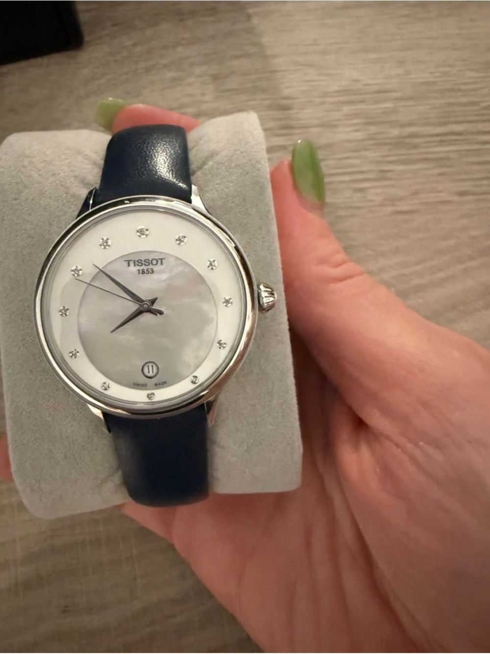Tissot Ladies Mother-of-Pearl Dial Navy Leather Watch